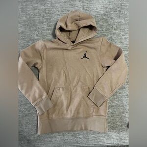 Youth Jordan Beige Hoodie with Black Jordan Logo - small stain - photo included